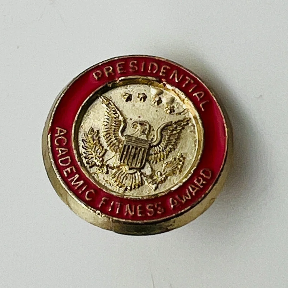Vintage Pin US Presidential Academic Fitness Award Red Enamel Lapel Tie Tack